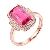 18kt Rose Gold 3.00 ct Tourmaline Ring with Diamonds