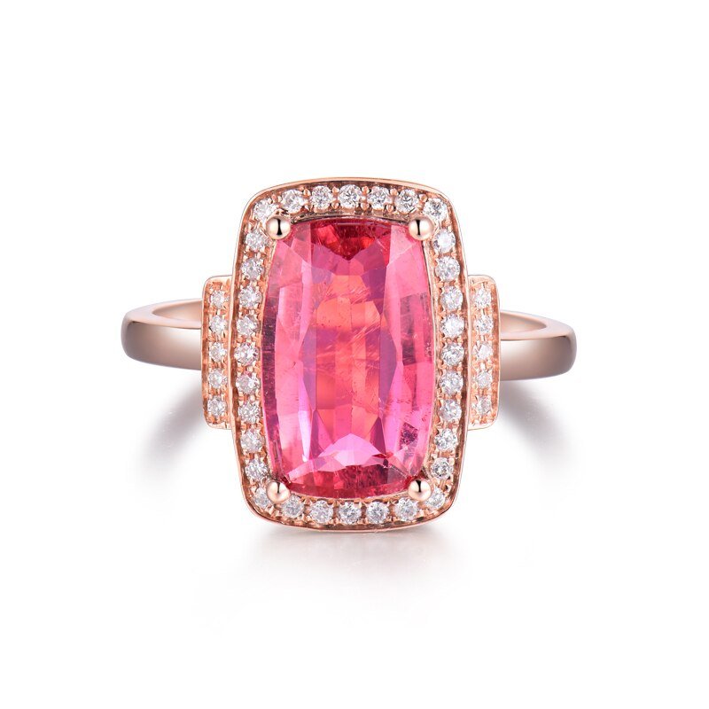 18kt Rose Gold 3.00 ct Tourmaline Ring with Diamonds
