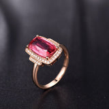 18kt Rose Gold 3.00 ct Tourmaline Ring with Diamonds