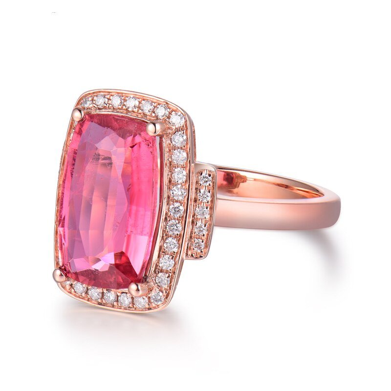 18kt Rose Gold 3.00 ct Tourmaline Ring with Diamonds