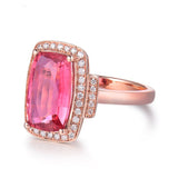 18kt Rose Gold 3.00 ct Tourmaline Ring with Diamonds
