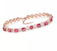 18Kt Rose Gold 5.04 ct Pink Tourmaline Bracelet with Diamonds