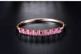 18Kt Rose Gold 5.87 ct Red Tourmaline Bracelet with Diamonds 0.64 ct