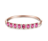 18Kt Rose Gold 5.87 ct Red Tourmaline Bracelet with Diamonds 0.64 ct