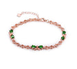 18kt Rose Gold Bracelet with Tsavorite & Diamonds – Pear Cut