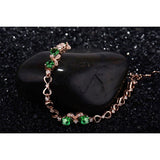 18kt Rose Gold Bracelet with Tsavorite & Diamonds – Pear Cut