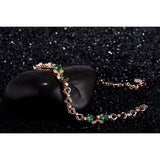 18kt Rose Gold Bracelet with Tsavorite & Diamonds – Pear Cut