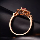 18Kt Rose Gold Diamond 0.55 ct Ruby Ring