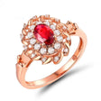 18Kt Rose Gold Diamond 0.55 ct Ruby Ring