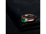 18Kt Rose Gold Diamond 0.55ct Emerald Ring