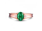 18Kt Rose Gold Diamond 0.55ct Emerald Ring