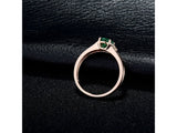 18Kt Rose Gold Diamond 0.55ct Emerald Ring