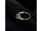 18Kt Rose Gold Diamond 0.55ct Emerald Ring