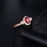 18Kt Rose Gold Diamond & 0.57 ct Ruby Ring