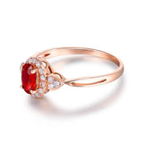 18Kt Rose Gold Diamond & 0.57 ct Ruby Ring