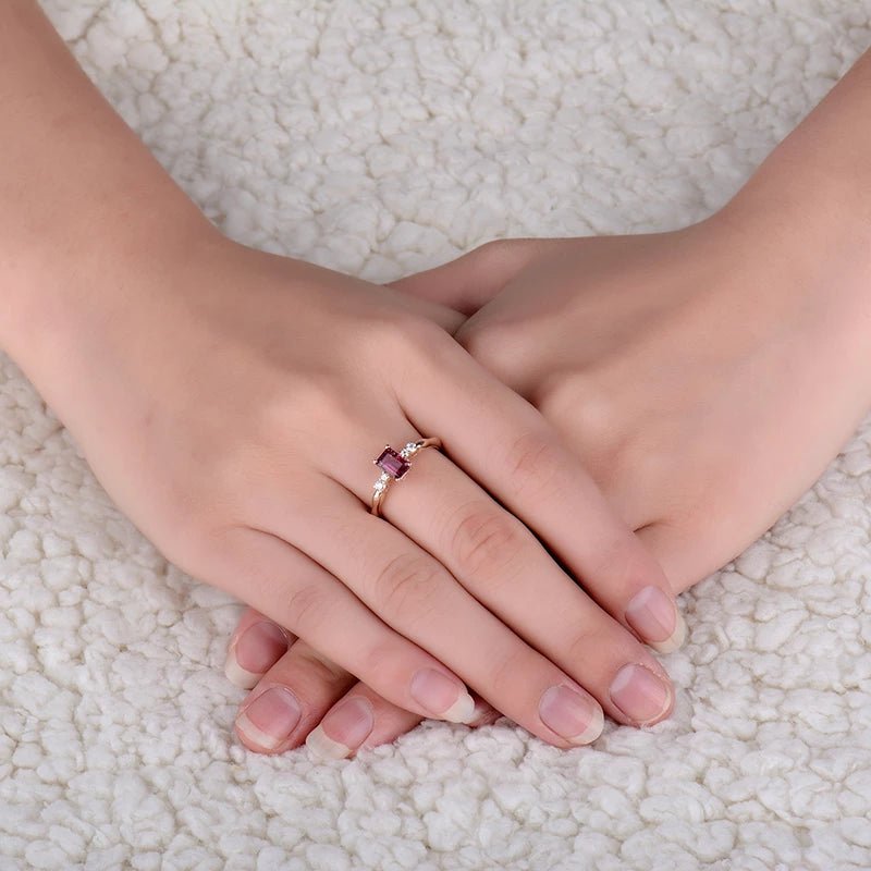 18Kt Rose Gold Diamond & 0.66ct Pink Tourmaline Ring