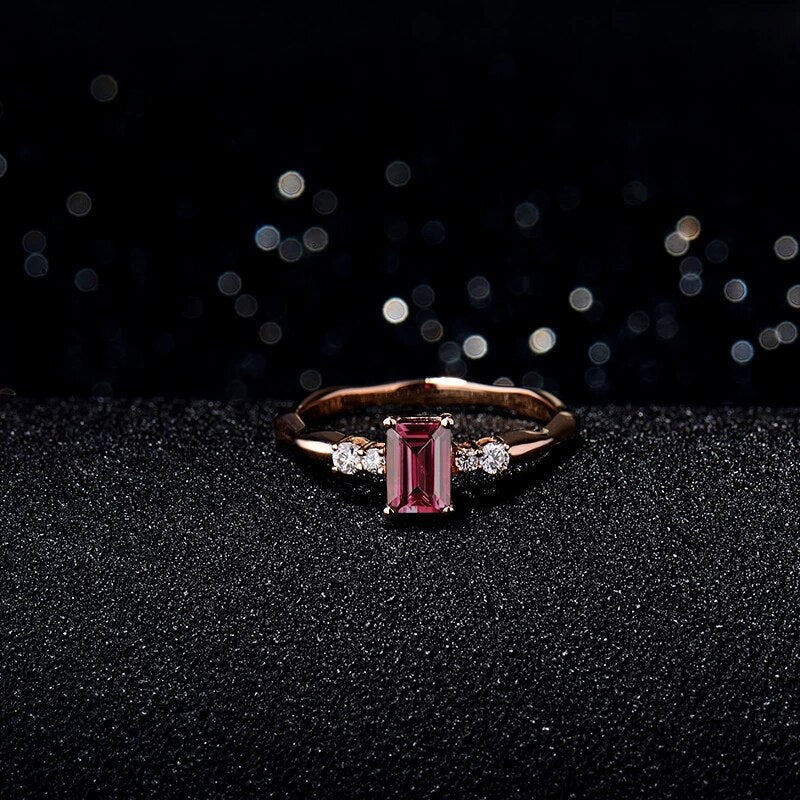 18Kt Rose Gold Diamond & 0.66ct Pink Tourmaline Ring