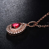 18Kt Rose Gold Diamond 0.67 ct Ruby Pendant