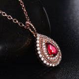18Kt Rose Gold Diamond 0.67 ct Ruby Pendant