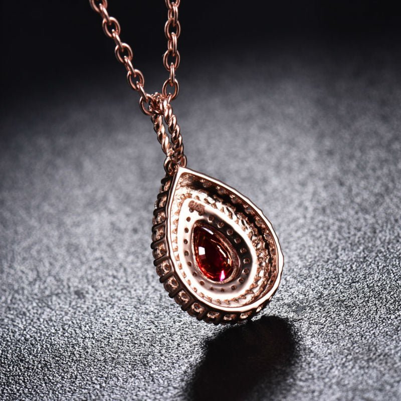 18Kt Rose Gold Diamond 0.67 ct Ruby Pendant