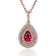 18Kt Rose Gold Diamond 0.67 ct Ruby Pendant