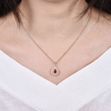 18Kt Rose Gold Diamond 0.67 ct Ruby Pendant