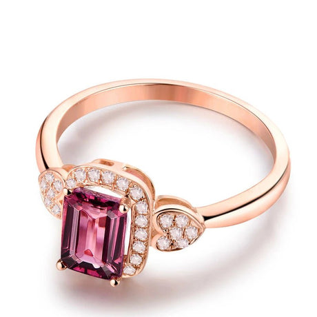 18kt Rose Gold Diamond & 0.73ct Pink Tourmaline Ring