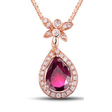 18Kt Rose Gold Diamond 0.90 ct Pink Tourmaline Gemstone Pendant