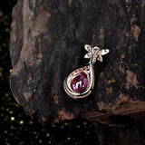 18Kt Rose Gold Diamond 0.90 ct Pink Tourmaline Gemstone Pendant