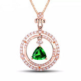 18Kt Rose Gold Diamond 1.03 ct Tsavorite Pendant