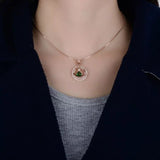 18Kt Rose Gold Diamond 1.03 ct Tsavorite Pendant