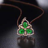 18Kt Rose Gold Diamond 1.09 ct Tsavorite Pendant