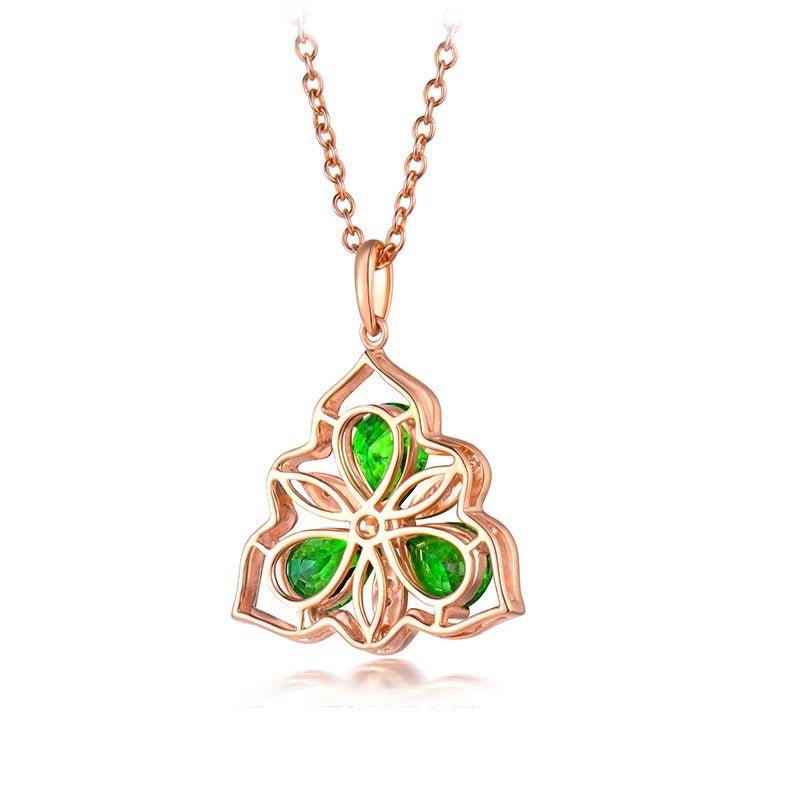 18Kt Rose Gold Diamond 1.09 ct Tsavorite Pendant