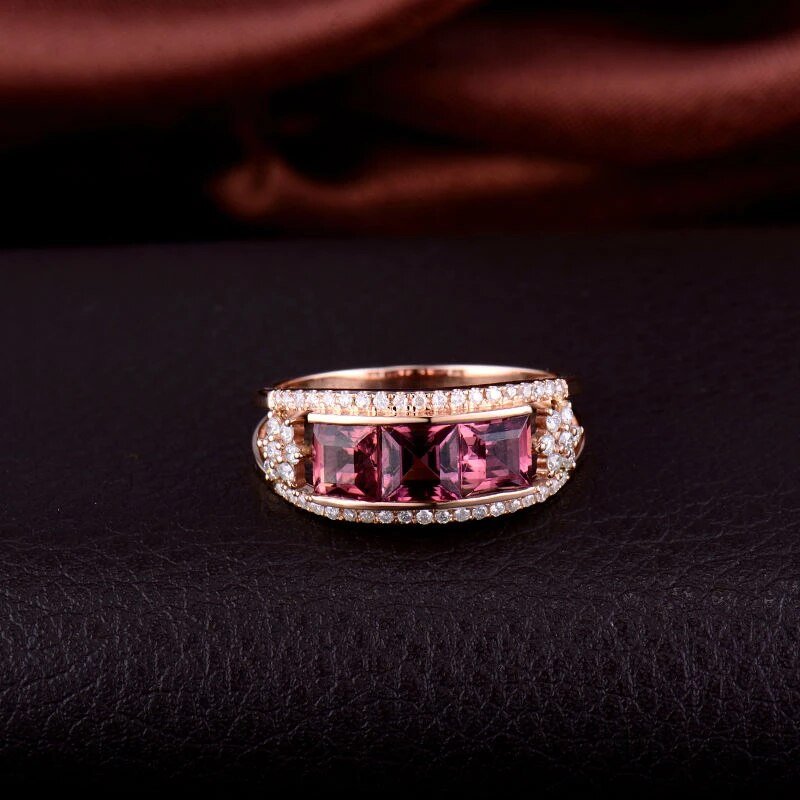 18kt Rose Gold Diamond & 1.15ct Tourmaline Ring