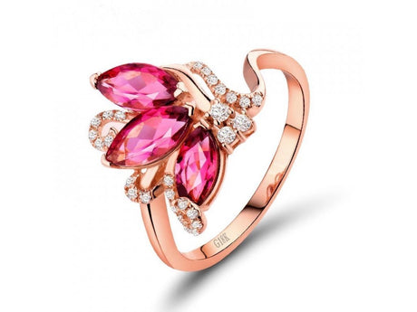 18kt Rose Gold Diamond & 1.45ct Pink Tourmaline Ring