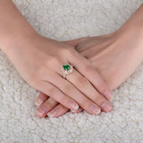 18Kt Rose Gold Diamond 1.67 ct Emerald Ring