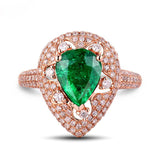 18Kt Rose Gold Diamond 1.67 ct Emerald Ring