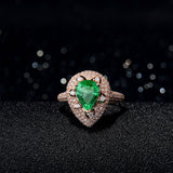18Kt Rose Gold Diamond 1.67 ct Emerald Ring