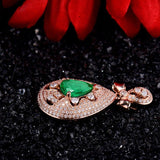 18Kt Rose Gold Diamond 1.68 ct Emerald Pendant