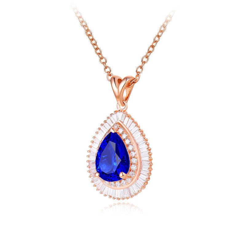 18Kt Rose Gold Diamonds 2.30 ct Tanzanite Pendant