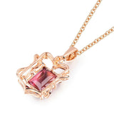 18Kt Rose Gold Natural Diamond 2.19 ct Tourmaline Pendant