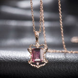 18Kt Rose Gold Natural Diamond 2.19 ct Tourmaline Pendant