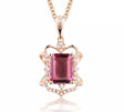 18Kt Rose Gold Natural Diamond 2.19 ct Tourmaline Pendant