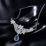 18Kt White Gold 1.02 ct Sapphire Diamonds Pendant