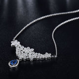 18Kt White Gold 1.02 ct Sapphire Diamonds Pendant