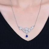 18Kt White Gold 1.02 ct Sapphire Diamonds Pendant