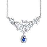 18Kt White Gold 1.02 ct Sapphire Diamonds Pendant