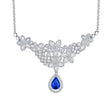 18Kt White Gold 1.02 ct Sapphire Diamonds Pendant
