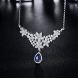 18Kt White Gold 1.02 ct Sapphire Diamonds Pendant