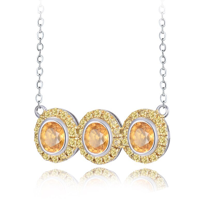 18kt White Gold 1.07 ct Yellow Sapphire Pendant